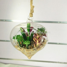 vivid hanging clear glass artificial succulent plant bonsai